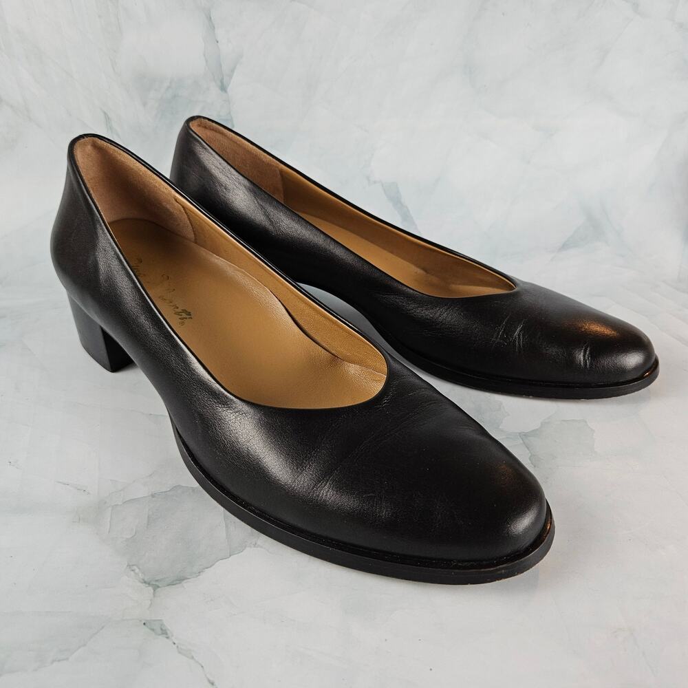 Dino Monti leather black pumps, size‎ 9.5 narrow